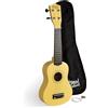 Mad About SU8 ukulele soprano giallo tenue con set | Include custodia, plettro e corde di ricambio, con corde nere in carbonio per una migliore accordatura.