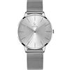Alienwork Orologio Donna Argento Cinturino in Maglia Metallo Ultra Sottile