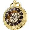 Tiong Orologio da tasca in legno meccanico steampunk elegante rame legno design viso aperto orologi da tasca da uomo con scatola a catena migliori regali, 107-oro, Retrò