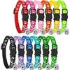 BOW CALICO Collare Gatto Regolabile Riflettente, pezzi fibbia a sgancio rapido collare gatto con campanello (12PCS)