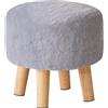 YMYNY Rotondo Sgabello Ottomano Poggiapiedi, Cambiare Sgabello Scarpe, Poliestere Spugna Poggiapiedi Con Gambe In Legno Antiscivolo Per Soggiorno, Divano, Ingresso 32×32×32CM Grigio HBD035G