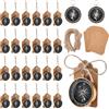FINGERINSPIRE 30 Set Bussole per Bomboniere di Nozze, Regali all'Ingrosso per Gli Ospiti con Biglietti Corde Souvenir per Feste Fai da Te, Ornamenti Classici in Lega di Alluminio Nero e Oro per Feste