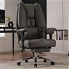 EXCEBET Sedia Ufficio Ergonomica 180kg - Poltrona Direzionale Big & Tall, Sedile a Molle Insacchettate da 14cm (Comfort Divano), Pelle PU con Schienale Alto e Supporto Lombare (Grigio)