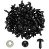 PATIKIL 10mm Occhi di Sicurezza, 150 Set Occhi in Plastica per Artigianato con Rondelle Occhi di Sicurezza per Animali di Peluche Cucito Artigianato, Nero