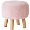 YMYNY Rotondo Sgabello Ottomano Poggiapiedi, Cambiare Sgabello Scarpe, Poliestere Spugna Poggiapiedi Con Gambe In Legno Antiscivolo Per Soggiorno, Divano, Ingresso 32×32×32CM Rosa HBD035P