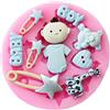 Inception Pro Infinite Stampo in Silicone per Uso Artigianale di Accessori Bambini Baby Boy - Bimbo - Spilla - Bottone Cuore - Giraffa - Orsacchiotto