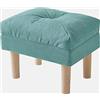 YMYNY Ottomano Poggiapiedi, Sedia con Sedile Cuscino Spugna, Seduta Moderna per Soggiorno Camera da Letto, Sgabello Basso in legno per Ingresso, 40 × 29 × 32CM, Blu Verde HBD023T