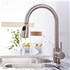 VeeBath CUC101 Kelso - Miscelatore monoblocco monoblocco monocomando a molla per lavello in ottone con beccuccio girevole con tubi e raccordi, cromato