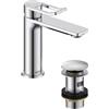 Bristan Saffron Eco Start - Miscelatore per lavabo con scarico a scatto, rubinetto da bagno, finitura cromata