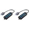 Poly Pool PP0387.2S Presa Multipla con 4 Prese 10 A e 1.5 m Cavo, Nero (Confezione da 2)