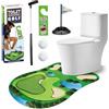 SKIKHN Golf Toilet Game, Golf da Bagno Toilet Game, Set Regalo per Golf con Mazza, Tappetino, 2 Palline, Divertente Minigolf Regalo da Uomo, Minigolf Putter Gioco da Toilette per Camera da Letto/Bagno