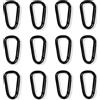 fKiZanthene Moschettoni in alluminio D nero Set di 12 mini moschettone portachiavi per zaino escursionismo campeggio organizzazione hardware e gancio accessori