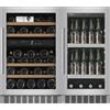 mQuvée Cantinetta vino e frigorifero per birra integrato, pacchetto combinato 90 Stainless, acciaio inossidabile, raffreddamento a compressore, altezza porta 700 mm