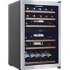 Cavin Cantinette vino a libera installazione in acciaio inossidabile, Cavin Polar Collection 52, due zone di temperatura, 37 bottiglie, ripiani estraibili, ripiani in legno, L: 54 x A: 84,5 x P: 54,8 cm
