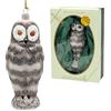 Dekohelden24 Lauschaer - Decorazione per albero di Natale, edizione limitata, motivo: gufo di neve, decorata a mano, altezza 17 cm