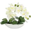 Flair Flower Orchidea artificiale in ciotola, 27 cm, fiore artificiale, orchidea artificiale Phalaenopsis con vaso per piante artificiali, decorazione per matrimoni, farfalla Phalaenopsis, fiori decorativi in