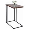 Relaxdays Tavolino Relaxdays, HLP: 64 x 50 x 35 cm, MDF, Ferro, Forma a C, tavolino per Soggiorno, Nero/Marrone