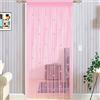 Taiyuhomes - Tende con perline, tende a stringhe per porte, molti fili, divisori multi-funzione, funge anche da zanzariera e da schermo per porte e finestre, rosa, 90x200cm