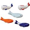 FDDU 5 Pezzi Supporto per Bacchette a Forma di Pesce,Poggia-Bacchette A Forma di Pesce, Supporti per Bacchette in Ceramica, Ceramica, per Cucchiaio, Forchetta o Coltello, Tavolo da Cucina Decorazione