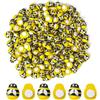 Frdelma Api di Legno, 100 Pezzi Mini Ape di Legno Decorazione autoadesiva Decorazione api Piccola Ape per l'artigianato fai da te Scrapbooking Party Wedding Decorazione(9 * 12mm)