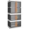NETEL scatole plastica con coperchio, 180L e 2x94L contenitori plastica con ruote, scatole per vestiti rigide, contenitori salvaspazio, trasparenti e impilabili, clothes storage box