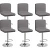 Eozakavod Coprisedie da Bar con Schienale Set di 6 Facile da Pulire Fodere per Sedia Elastiche per Rinnovare e Proteggere Sedie da Cucina, Bar, Giardino‌ (Grigio, Set di 6)