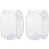 SagaSave Cesto portabiancheria pieghevole, a rete, con manico, per bagno, vestiti, giocattoli, dormitorio, confezione da 2 pezzi, colore bianco
