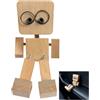 Vicloon Statuetta di un Uomo in Legno che Trema, Bambola di Legno con Piedi Tremanti Fatta a mano, Accessori per Cruscotto auto e Decorazioni da Scrivania, Regali per Uomo/Donna
