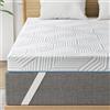 BedStory Topper 10 cm di altezza 200 x 200 cm, in gel Memory Foam H3 e H4, con rivestimento lavabile, coprimaterasso per letto a molle, camper e divano letto