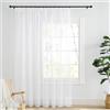 PONY DANCE Tende Camera da Letto per Interni Tende Bianche Trasparenti con Fettuccia Metodi di Sospensione Multipli Voile Curtains per Salotto Moderne 1 Pezzo 200x245 cm
