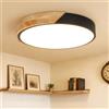 Kimjo Legno Plafoniera LED Soffitto 30cm Lampada da Soffitto LED Luce Calda