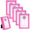 Winlor Cornici piccole, cornice per foto di neonati mini, 2x3 pollici, set da 6, per decorazioni da tavolo, cornice Polaroid con magnete morbido, graziosi magneti da frigorifero, rosa