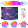 DUSKTEC Faretti LED RGB Incasso per Cartongesso con Telecomando Foro 100mm, 10W 1000LM, Faretti LED Soffitto, 220V LED Faretto Luce Colorati Dimmerabile, Set di 3
