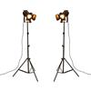 XIHOME Lampada da terra regolabile retrò vintage industriale nera per treppiede, cavo da 5 metri con interruttore a pedale luce per soggiorno, camera da letto, ufficio, bar(confezione da 2)