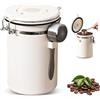 HMCEY Barattolo Caffe Ermetico 11.8 X 18 CM,Contenitore Caffe in Polvere,Coffee Beans Container,Contenitore Farina con Display Della Data e Cucchiaino,Barattolo per Conserve Zucchero per Noci e Tè