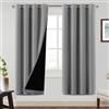 BellaHills Tende Oscuranti per Interni 2 Pezzi L132 x A214 cm, Tende Termiche per Soggiorno e Camera da Letto, Tenda Oscurante ad Anelli, Moderne, Grigio Tortora