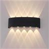 MOKEKA Applique LED da Parete 10W, Lampada da parete IP65 Impermeabile per Esterno e Interno, Design Moderno per Decorazioni Casa e Giardino (3000K)