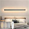 niuniaj 25W/100CM Applique da Parete Interno Moderne LED con Telecomando | 3 Temperature di Colore(3000K/4000K/6000K),Lampada da Parete LED Dimmerabile Nera per Soggiorno Camera da Letto