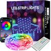 Liwqolx Striscia LED 15M, nastro LED Bluetooth Smart autoadesivo con telecomando e APP, sincronizzazione musicale, impostazione timer, tagliabile, catena luminosa LED per decorazioni di feste in camera