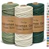 OurTop Corda Macramè 3mm Set, 5mm x 40m Filo Macrame Corda Macramè Filo Morbido Filato Macrame per Fai Da Te, Artigianato, Lavori a Maglia, Lavori Decorativi(Natura, Verde Chiaro, Verde Scuro)