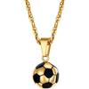 PROSTEEL Collana con Ciondolo Pallone Ciondolo Pallone da Calcio Oro Ciondolo Pallone Calcio in Acciaio Inossidabile Placcato Oro