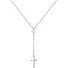 EVER FAITH Collana a forma di Y in argento 925 con zirconi bianchi e religiosi con ciondolo a forma di croce Lariat per donne e ragazze, Argento sterling 925 Zirconia cubica