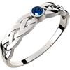 GWG Jewellery Anello Argento Sterling Nodo Celtico e Pietra Blu Zaffiro Taglio Tondo - 6 in Confezione Regalo per Donne