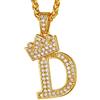 Suplight Collana Donna con lettera D collana donna con corona placcata in oro 18K,ciondolo con corona lettera con catena acciaio inosidabile da 56cm, collana iniziale D collana donna oro