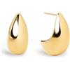 SINGULARU - Orecchini Gota. Acciaio Inox con Placcatura Oro 18Kt. Chiusura a Pressione. Gioielli da Donna