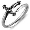 HZMAN Anello a forma di spada per uomo e donna, in acciaio inox, stile retrò, gotico, punk, cavaliere, pugnale, idea regalo, Metallo, Zirconia cubica