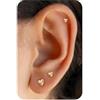 PRTGL Orecchini a Bottone Flat Back da Donna - Placcati in Oro 14K o Oro Bianco, Orecchini Stud con Chiusura Piatta per Ear Stacking, Cuore
