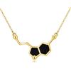 KQF Serotonina - Collana da donna in argento sterling, serotonina, idea regalo per donna, Argento sterling, Onice