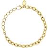 Breil, Collezione Moor, Bracciale Donna in Acciaio Lucido con Catena Color Oro, Chiusura a Moschettone, Lunghezza Regolabile