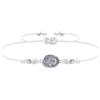Schmuck Les Poulettes LES POULETTES BIJOUX - Bracciale Collegamento Medaglia Ovale d'Argento 925 Vergine Miracolosa - Bianco